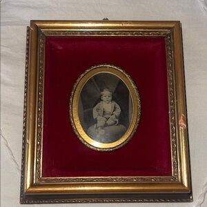 Vintage Gold and Red Framed Portrait